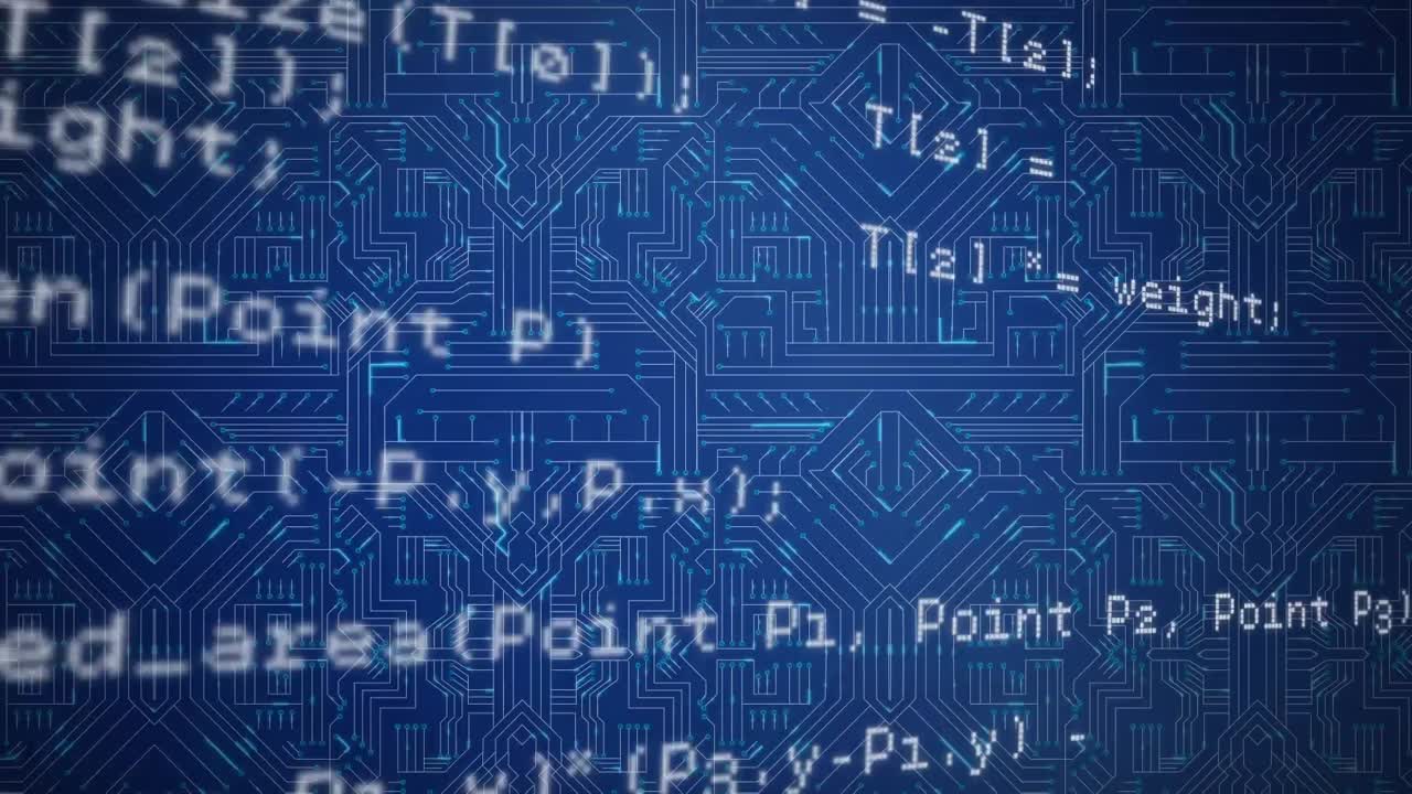 Data on blue circuit board