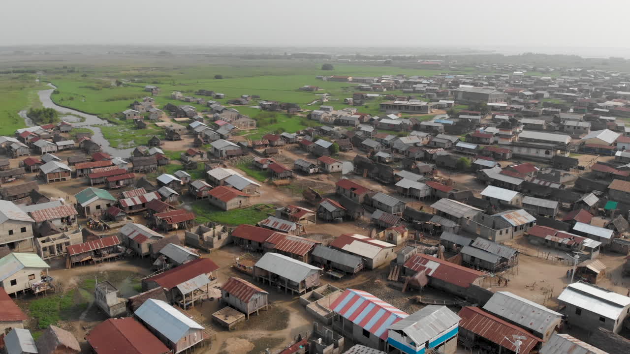 아프리카 시골 마을 의 공중 사진