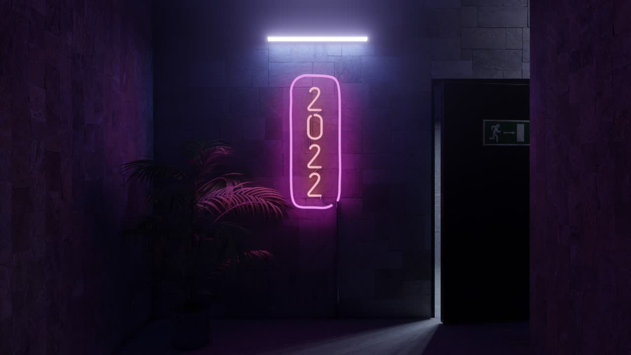 Abstract seamless loop 3D render blink neon 2022 footage