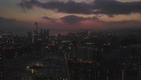 aerial view footage of kowloon district in hong kong