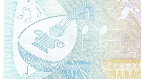 cerca, en bucle, animación del billete de 100 liras turcas.
