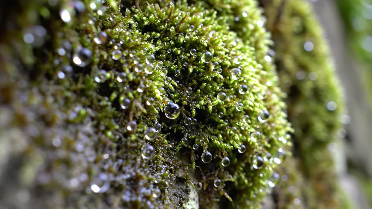 Moss with Water Droplets