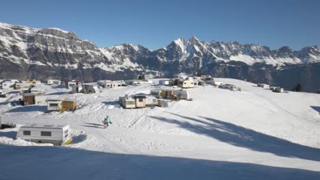 trailerpark en flums, suiza. parque de casas rodantes de vacaciones