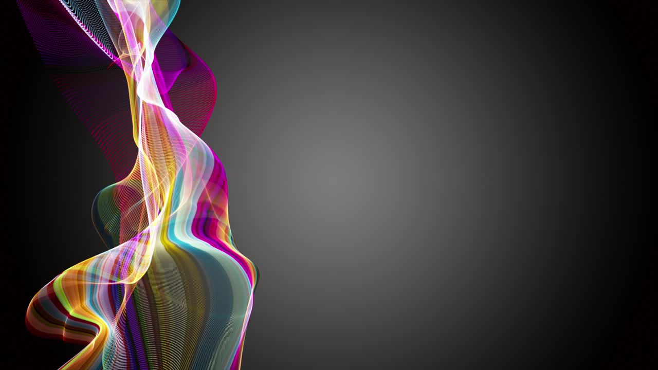 animación fantástica con objeto de onda de partículas en cámara lenta y espacio para texto, 4096x2304 bucle 4k