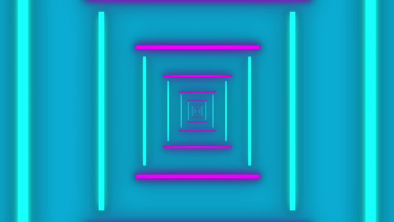 animación de un patrón vibrante de neón sobre un fondo azul