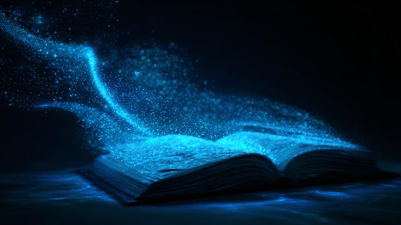 An Enchanting Journey through the Pages of Imagination: Discover the Mystical Flow of Light and Energy Emanating from an Open Book Filled with Endless Possibilities