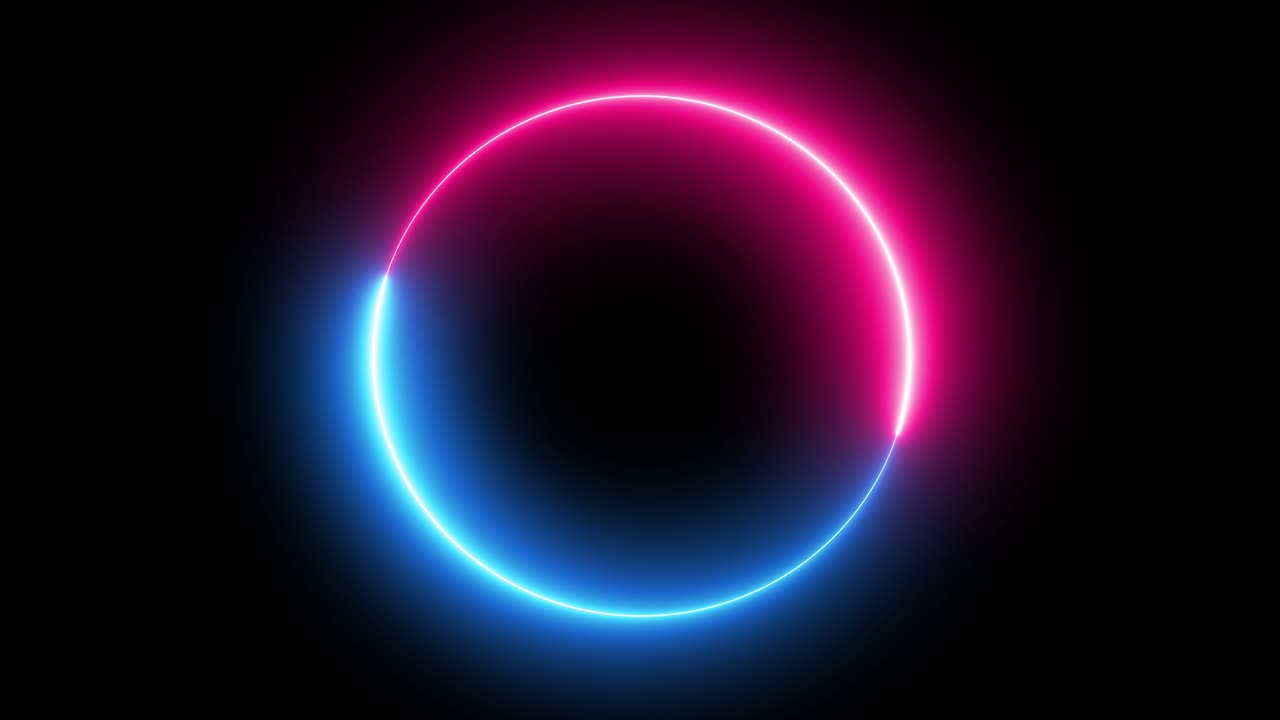 fondo abstracto con un patrón circular de neón, luz ultravioleta, líneas de neón luminosas