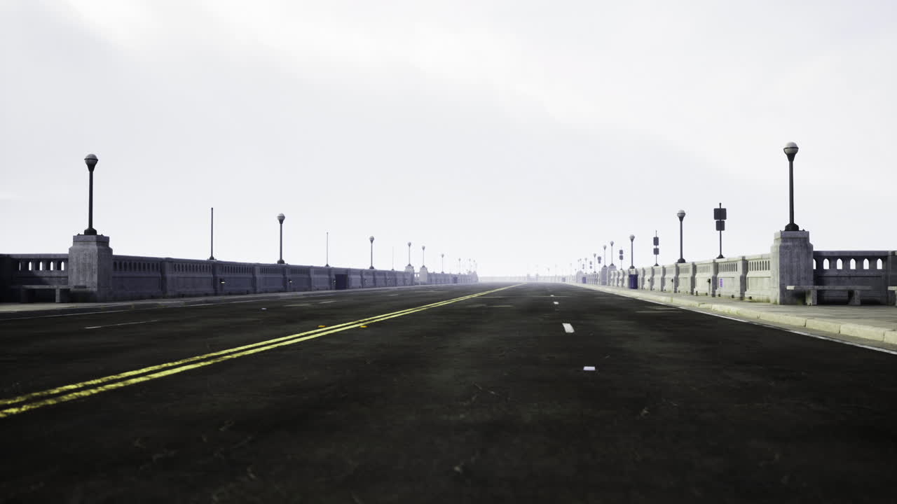 Empty road leading to a distant horizon on a cloudy day