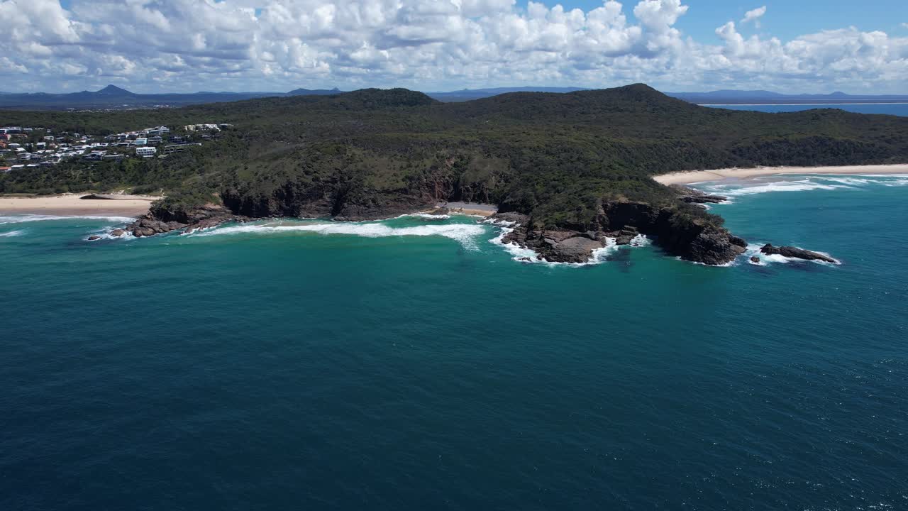Aerial View Of Noosa National Park And Blue Sea In Summer In Queensland, Australia