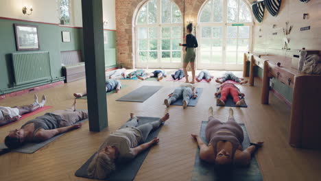 yoga class in studio