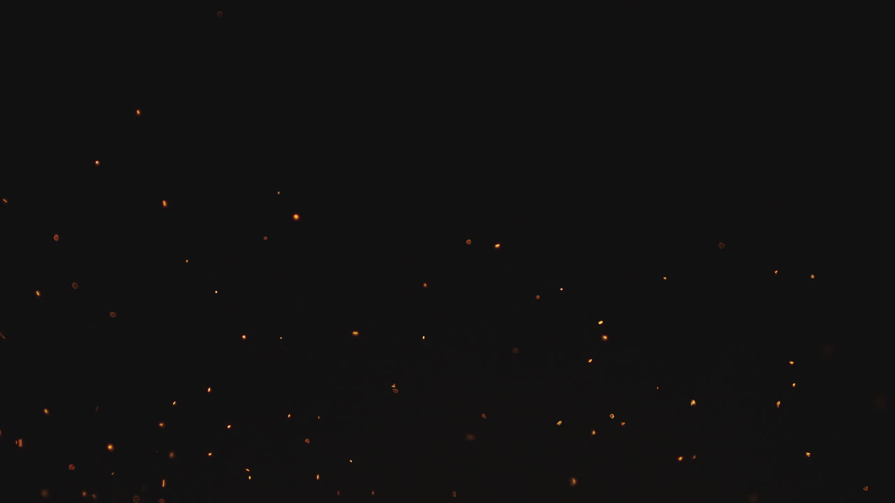 Abstract Fire Sparks in Darkness