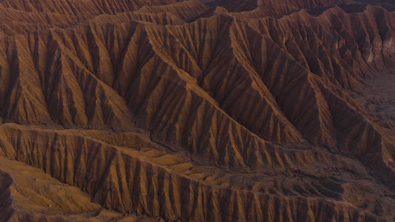 Aerial View Of Ak-Sai Canyons Landscape At Sunrise In Kyrgyzstan