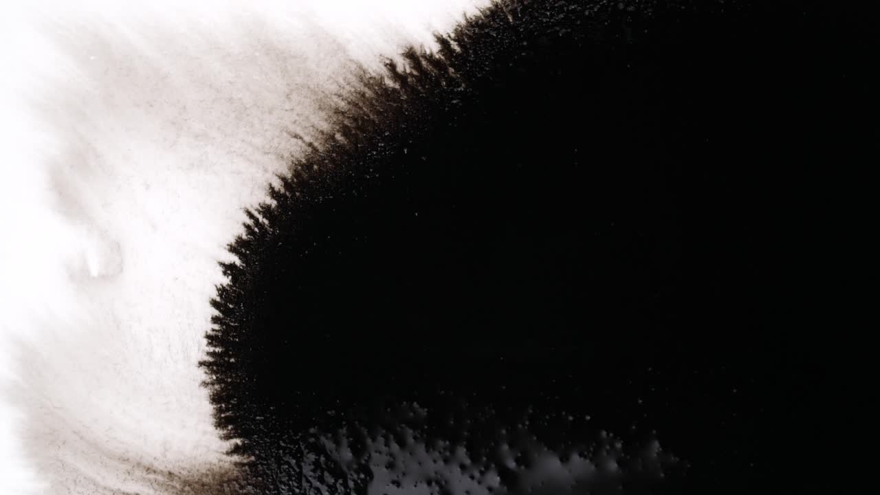 Black Ink Drops On White Background