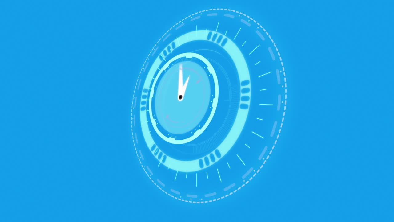 Animation of clock on blue background