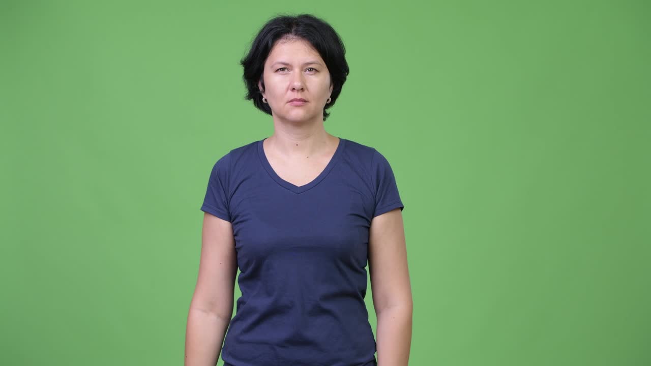 Beautiful woman covering mouth as three wise monkeys concept