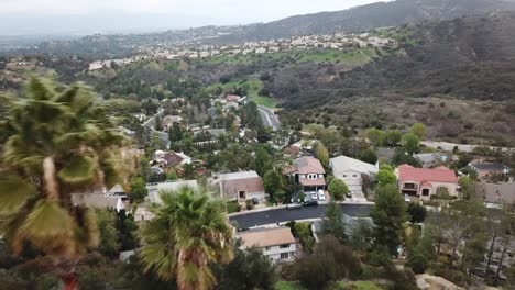 Flying-over-upper-class-residential-neighborhood