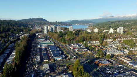 burrard inlet seen from port moody in british columbia, canada