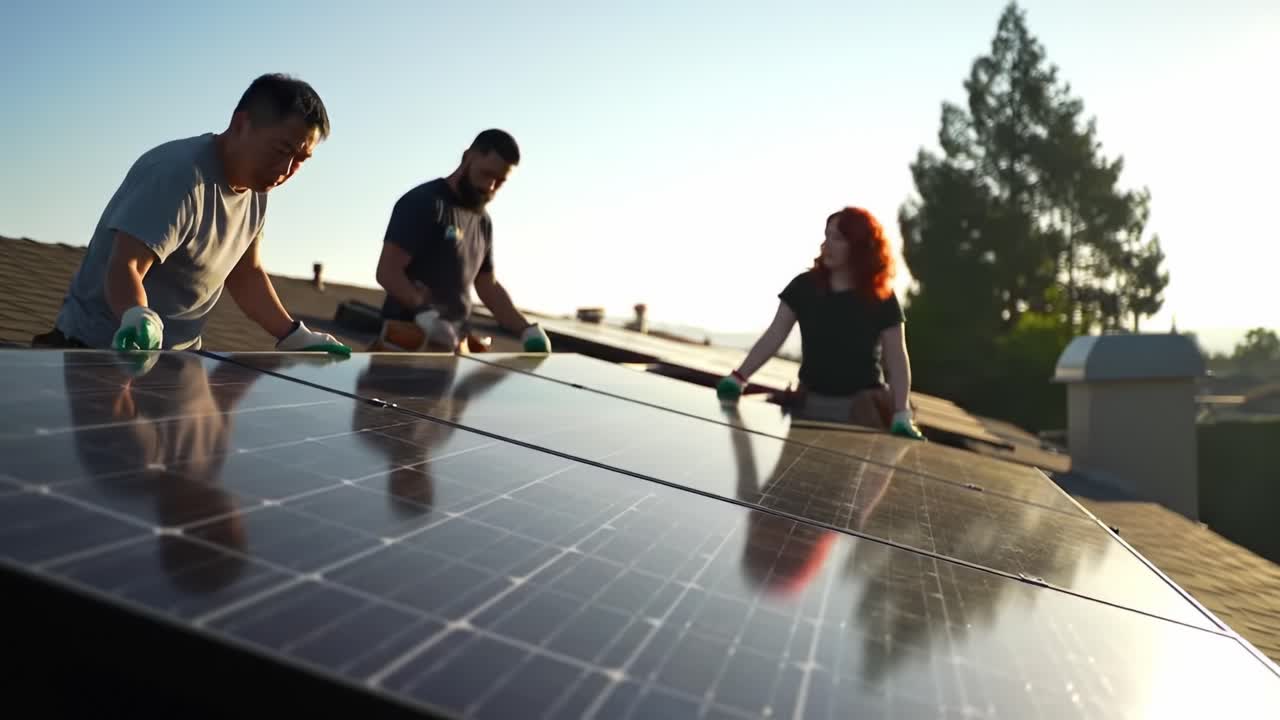 Installation of Solar Panels on Residential Roof: A Collaborative Effort to Harness Renewable Energy by a Diverse Team of Professionals