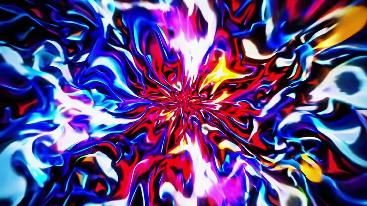 Abstract background with swirling and exploding colors of blue, red, purple, and white, creating a vibrant and dynamic visual effect resembling a liquid or fluid motion