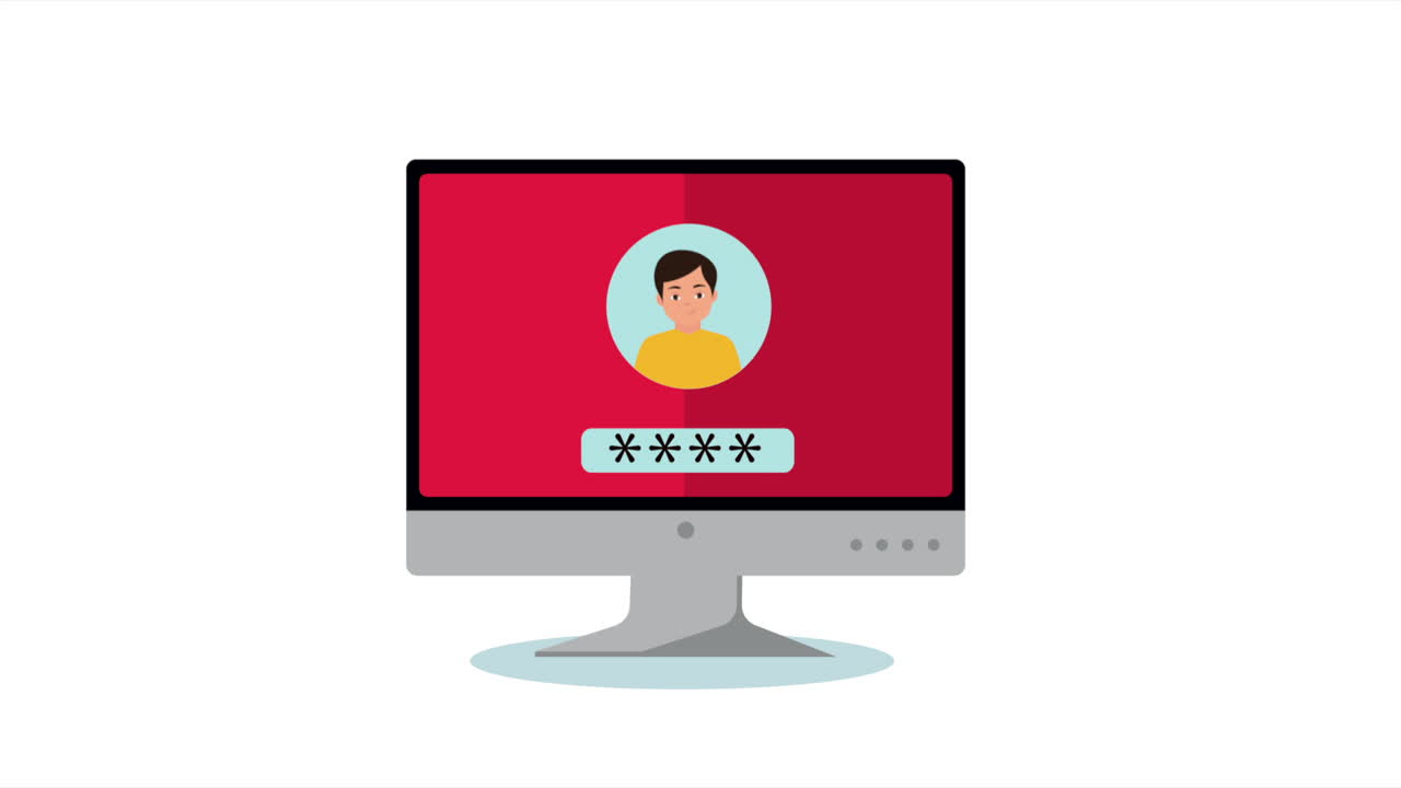 escritorio con animación de cuenta de contraseña