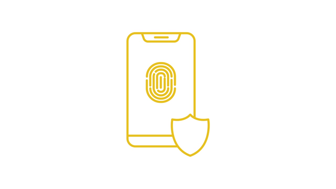 Smartphone Fingerprint Biometric Security and Data Protection Animation