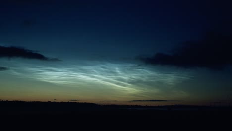 bright noctilucent clouds time lapse gravity waves
