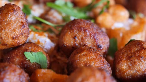 closeup of delicious meatballs with sauce