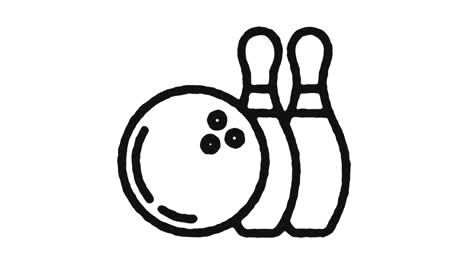 bowling icon animation footage & alpha channel