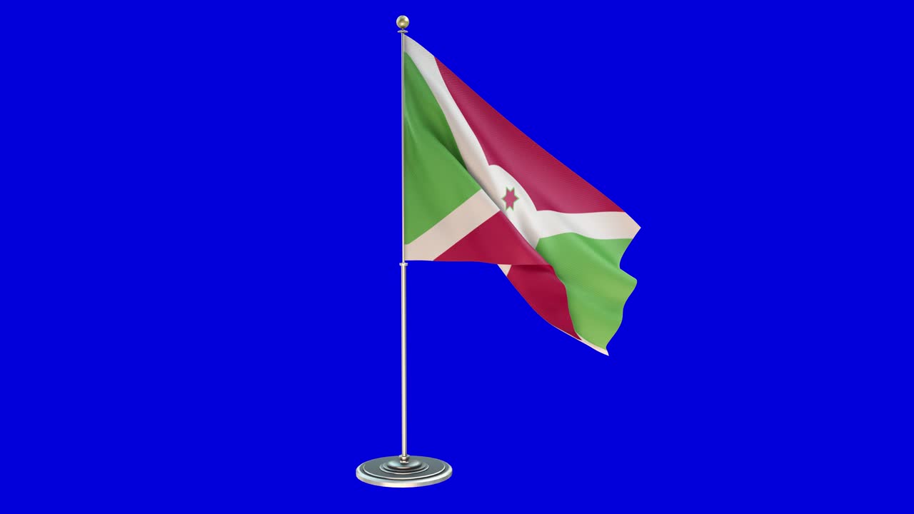 부룬디 d 크로마 키 배경에 작은 발 기둥의 루핑 일러스트레이션