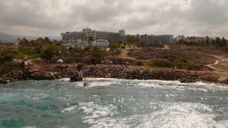 aerial shots of resorts and beaches of paphos, cyprus