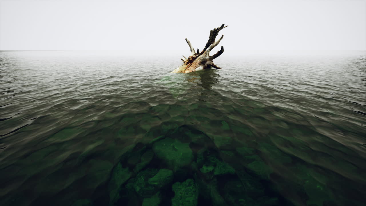 roble muerto en el agua del océano atlántico