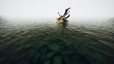 dead oak tree in the atlantic ocean water