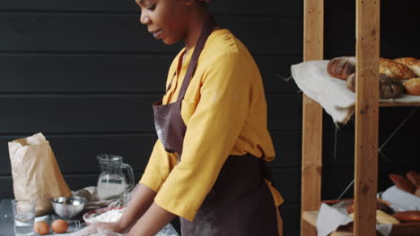 African-American-Female-Baker-Kneading-Dough