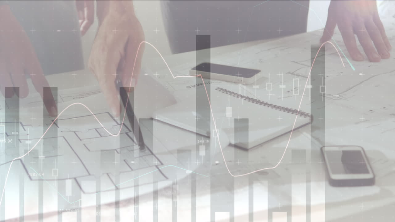 통계 및 금융 데이터 처리의 애니메이션 회의에서 계획과 아키텍트에 대한