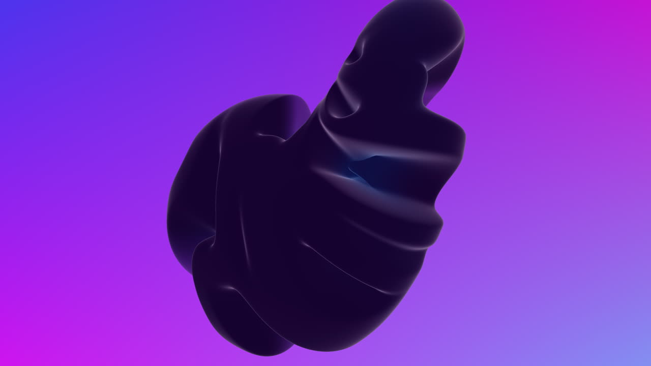 forma abstracta negra que fluye sobre degradado púrpura