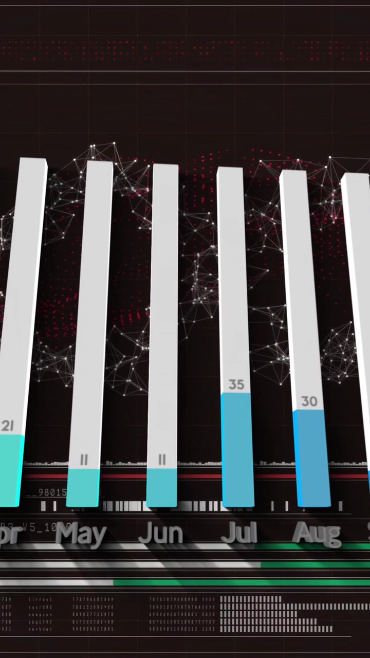 Animación de procesamiento de datos sobre una hebra de ADN en fondo negro