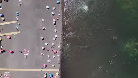 aerial shot of villarica lake