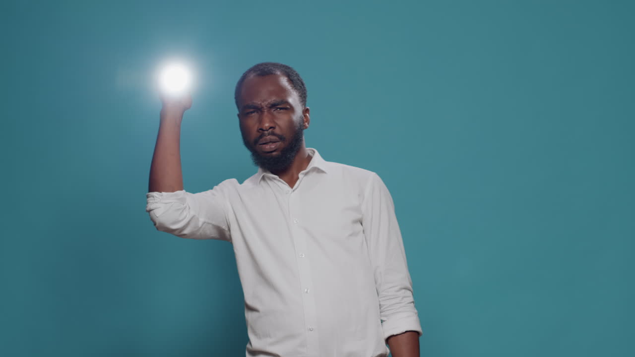 Man holding a flashlight