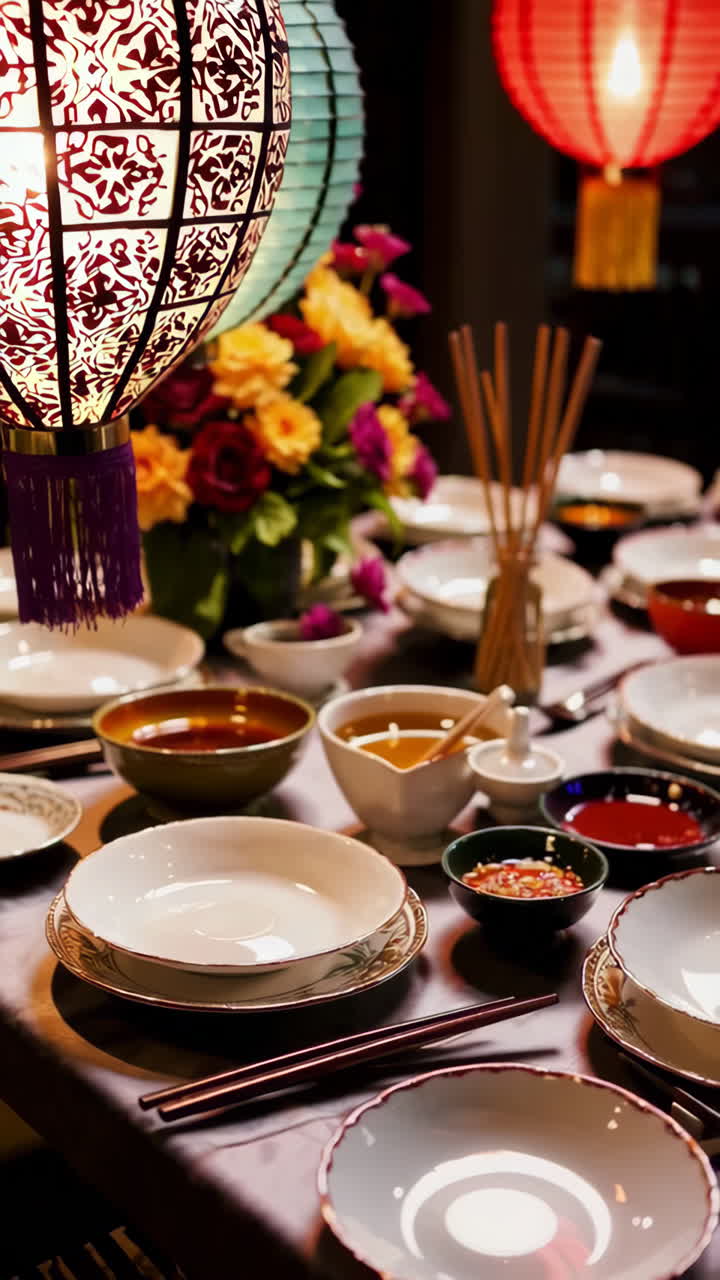 A Festive Chinese Dinner Table Setting