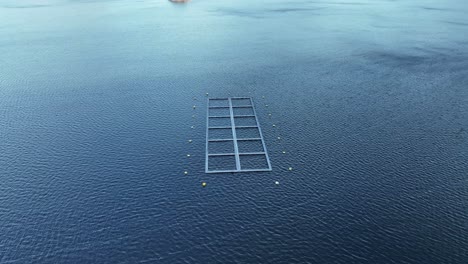 granja de peces cuadrada de noruega, aérea