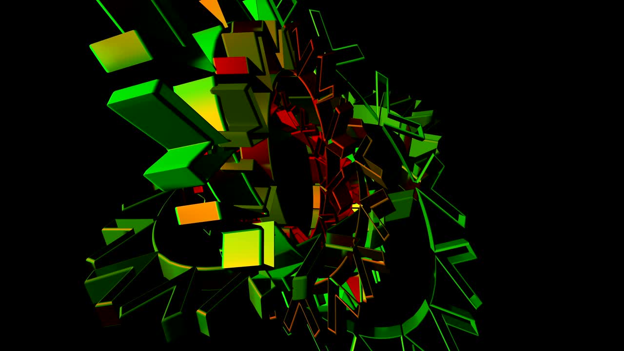 elementos 3d de movimiento de transformación geométrica abstracta