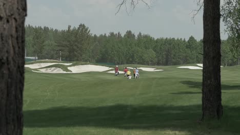 golfers on a scenic golf course