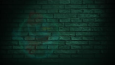 Snowman-neon-sign-against-copy-space-on-green-brick-wall