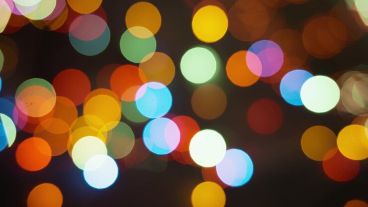 Luci bokeh rotonde e colorate
