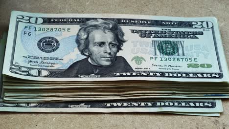 andrew jackson en billets de 20 dollars usd facture complète 4k