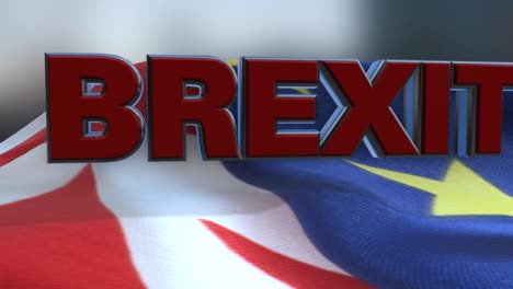 texto brexit en la bandera británica del euro