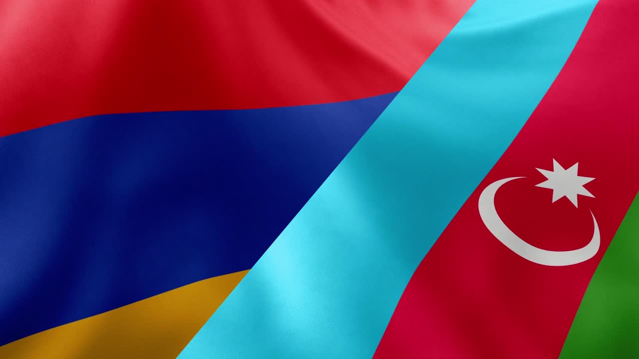 azerbaiyán y armenia ondeando banderas juntas