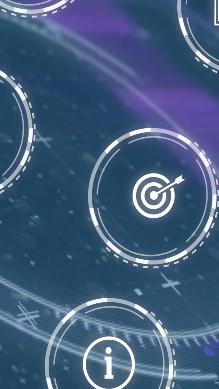 Vertical video: Probe probing wafer on contact, HUD icons moving while neon rings showing AI scan