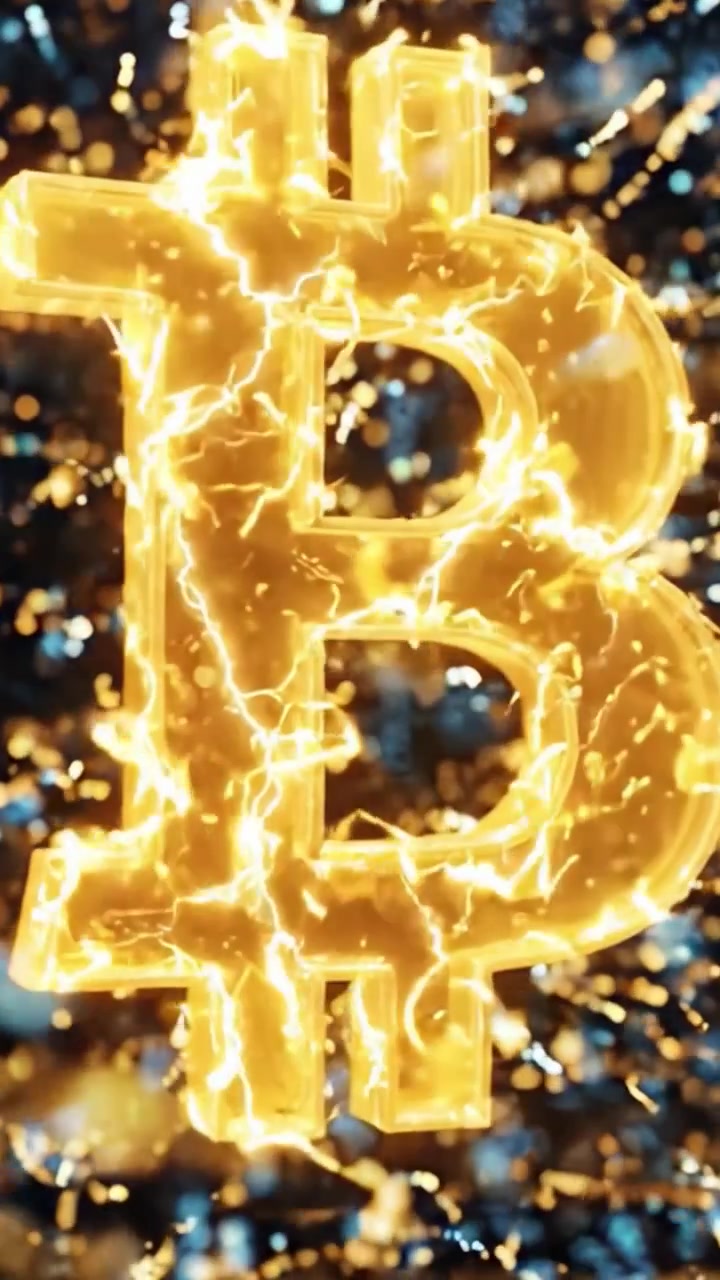 Illuminare Bitcoin: Uno Sguardo al Dinamico Panorama delle Valute Digitali Catturato in Fotogrammi Elettrizzanti Che Evidenziano l'Iconico Simbolo della Criptovaluta