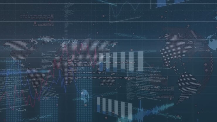 Animation of data processing over spots